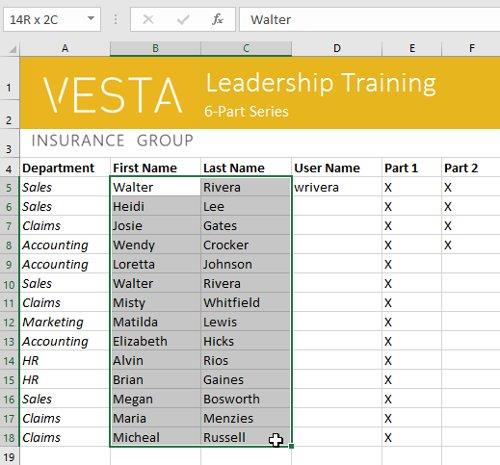 Excel 2016 – Lektion 5: Grundlegende Konzepte von Zellen und Bereichen