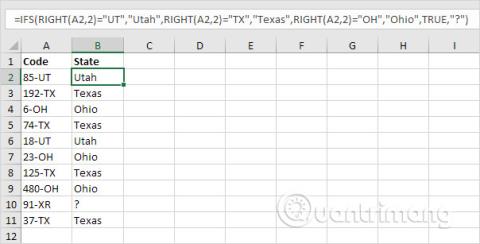 如何在Excel 2016中使用SWITCH函數