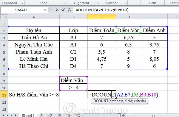 Hoe de DCOUNT-functie in Excel te gebruiken