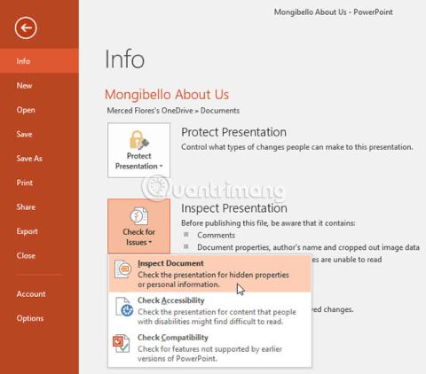 PowerPoint 2016: ทดสอบและป้องกันงานนำเสนอ