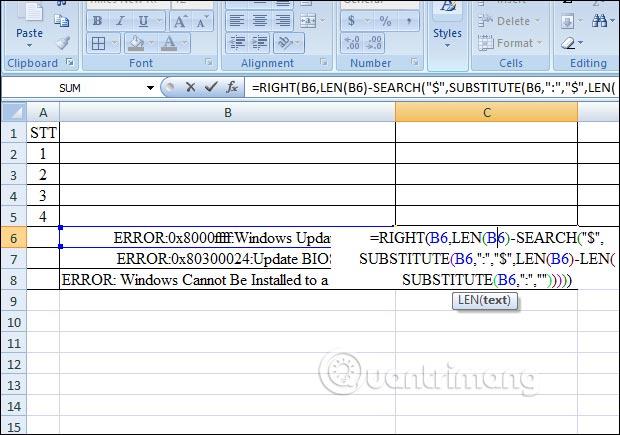 RIGHT函數，Excel中如何使用該函數將字串向右剪切