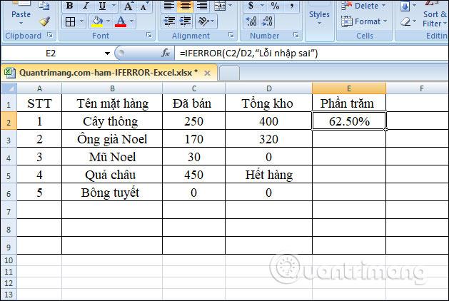 Fonction SIERREUR dans Excel, formule et utilisation