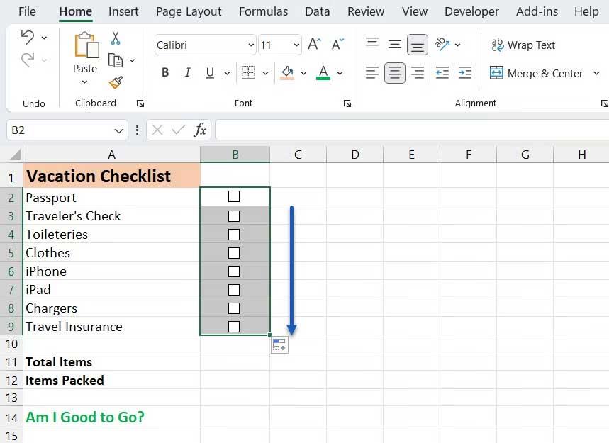 So erstellen Sie eine Checkliste in Microsoft Excel