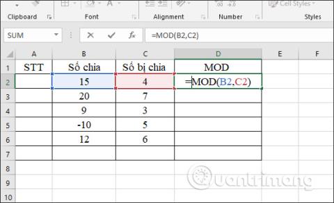 Delingsfunctie in Excel: MOD-functie (haal de rest op) en QUOTIENT-functie (haal het gehele deel op)