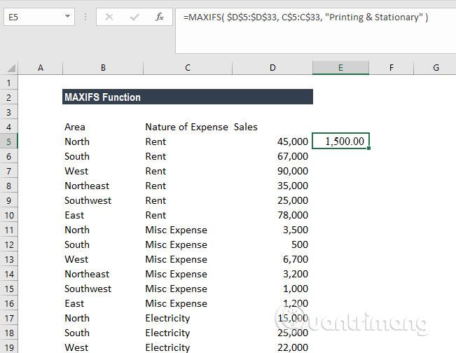 วิธีใช้ฟังก์ชัน MAXIFS ใน Excel 2016