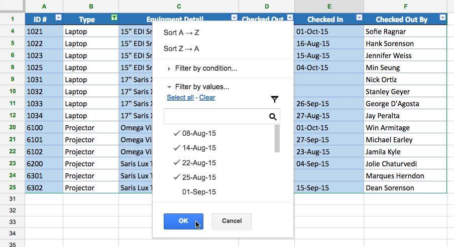 Foi de calcul Google (partea 9): sortați și filtrați datele