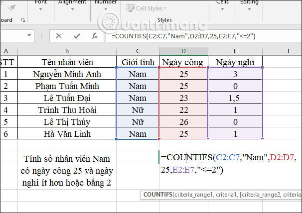 Funcția COUNTIFS, cum să utilizați funcția de numărare a celulelor în funcție de mai multe condiții în Excel