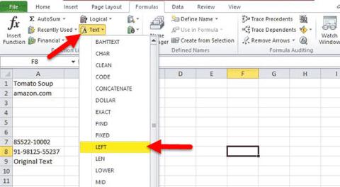 LEFT函數，如何在Excel中使用該函數剪切左側字串