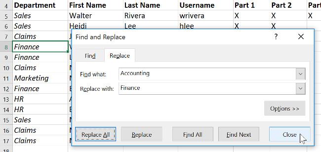 Excel 2016 - 第 10 課：使用 Excel 中的尋找與取代功能