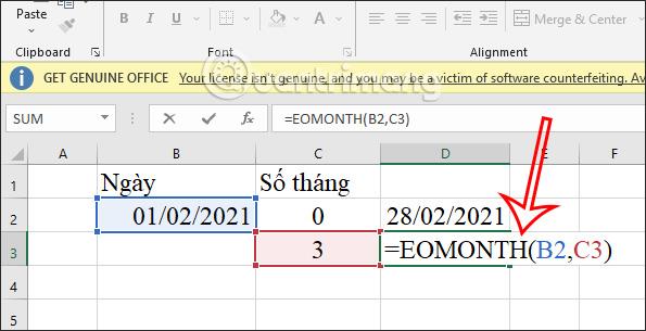 Funcția Excel EOMONTH, cum se utilizează funcția EOMONTH