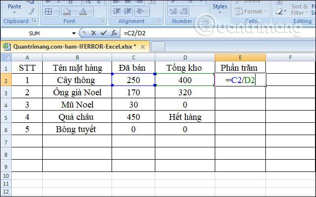 Excel의 IFERROR 함수, 수식 및 사용법