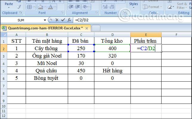 Fungsi IFERROR dalam Excel, formula dan penggunaan