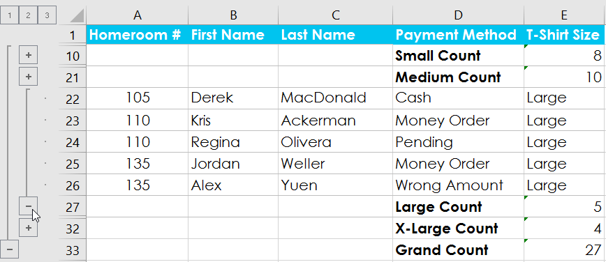 Excel 2019 (Parte 20): Grupos y Subtotales