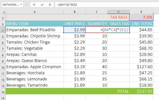 Excel 2016 - レッスン 15: 相対セル参照と絶対セル参照