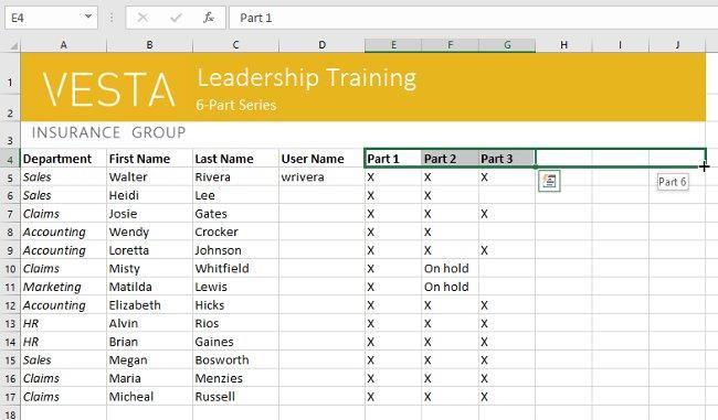 Excel 2016 - Les 5: Basisconcepten van cellen en bereiken