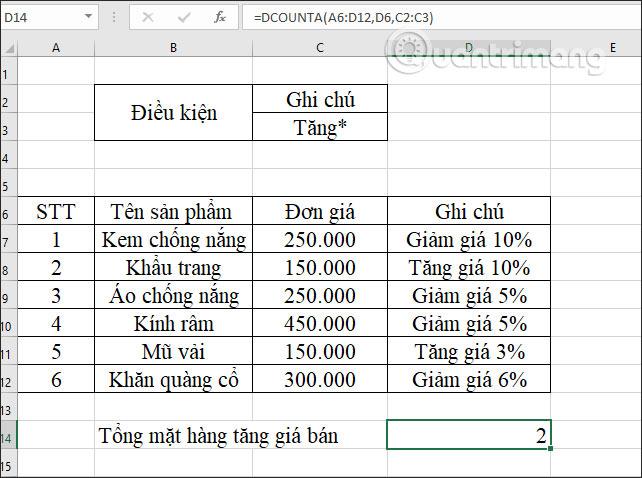 DCOUNTA函數，如何使用該函數對Excel中的非空白單元格進行計數