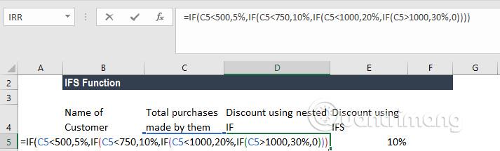 Función IFS en Excel, uso y ejemplos específicos