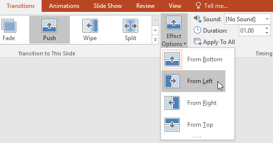 PowerPoint 2019 (ตอนที่ 7): ใช้เอฟเฟกต์การเปลี่ยนแปลง