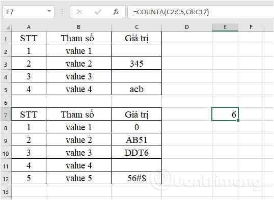 Funcția COUNTA în Excel, funcție de numărare a celulelor care conțin date cu utilizare specifică și exemple