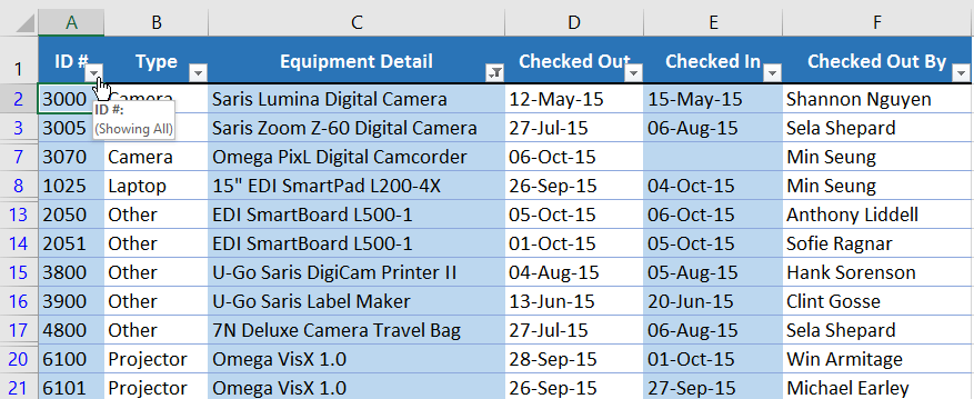 Excel 2019 (parte 19): filtrare i dati