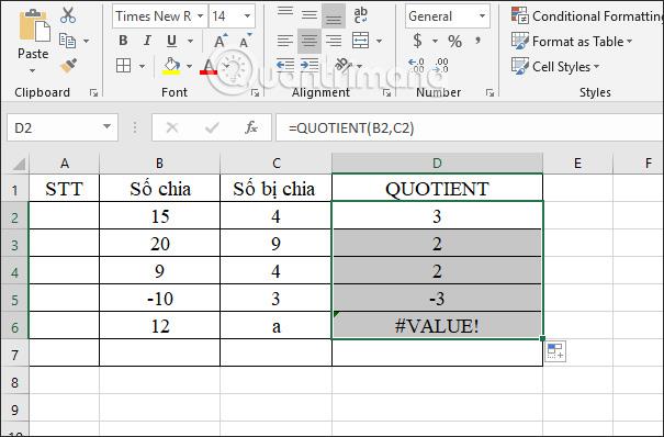 Excelの割り算関数：MOD関数（余りを求める）とQUOTIENT関数（整数部分を求める）