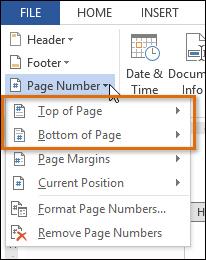 Nombor halaman dalam Word 2013, masukkan nombor halaman secara automatik