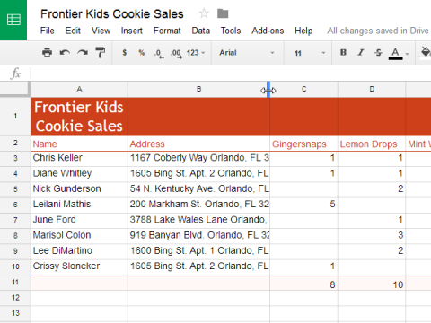 Google Sheets (Partie 2) : Modifier les colonnes, les lignes et les cellules