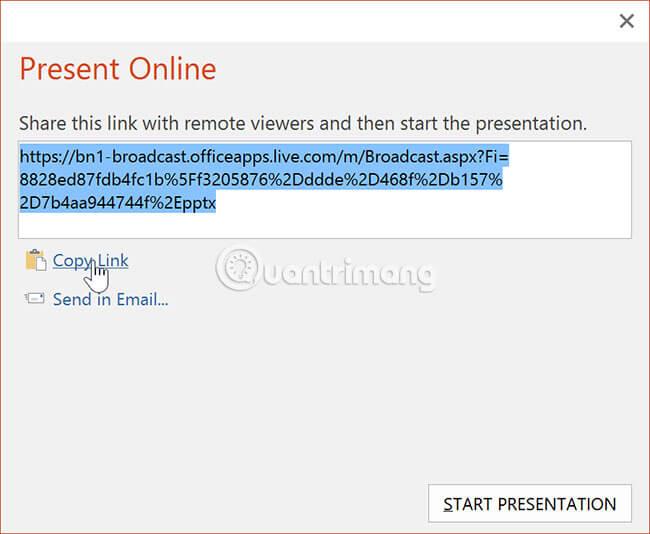 PowerPoint 2016: Kongsi pembentangan dalam talian