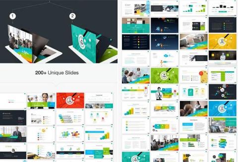 Colección de coloridas plantillas de PowerPoint para ayudar a que las presentaciones sean más profesionales