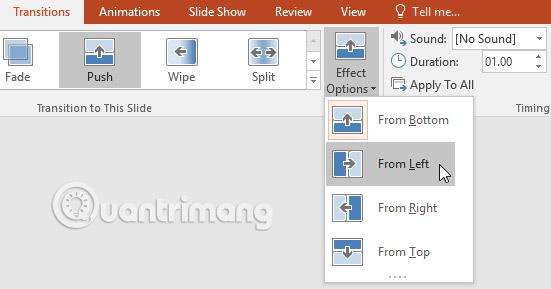 PowerPoint 2016: تطبيق تأثيرات الانتقال