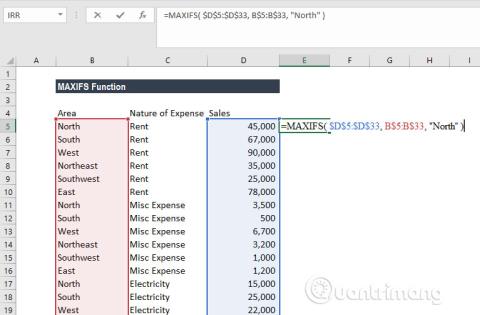 Cum se utilizează funcția MAXIFS în Excel 2016