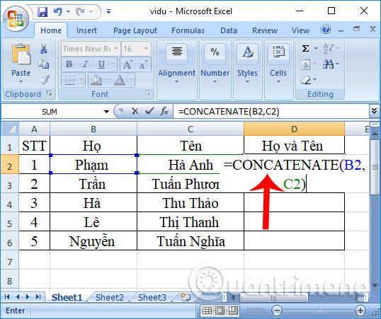 Comment utiliser la fonction CONCATENER dans Excel