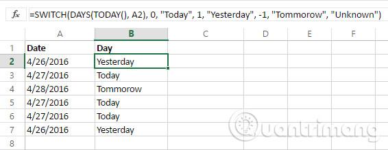 Come utilizzare la funzione COMMUTA in Excel 2016