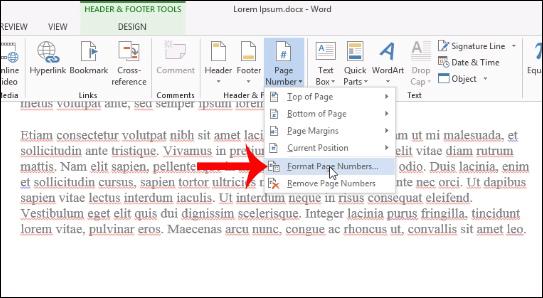 Nombor halaman dalam Word 2013, masukkan nombor halaman secara automatik