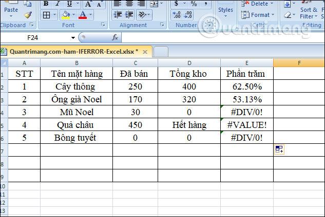 Fonction SIERREUR dans Excel, formule et utilisation