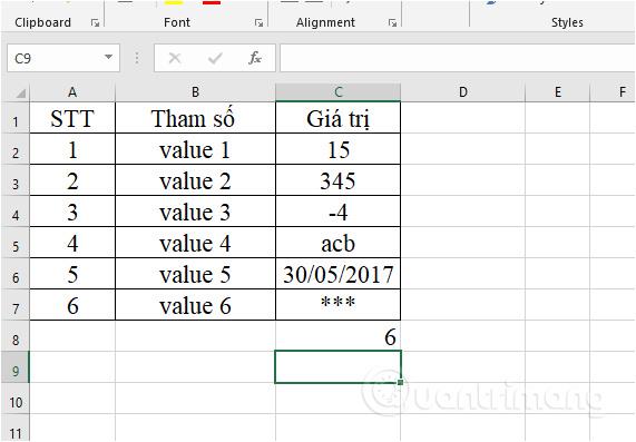 Función CONTARA en Excel, función para contar celdas que contienen datos con uso específico y ejemplos