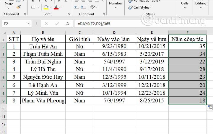 Excel'de GÜN işlevi: Excel'de tarih mesafesi nasıl hesaplanır