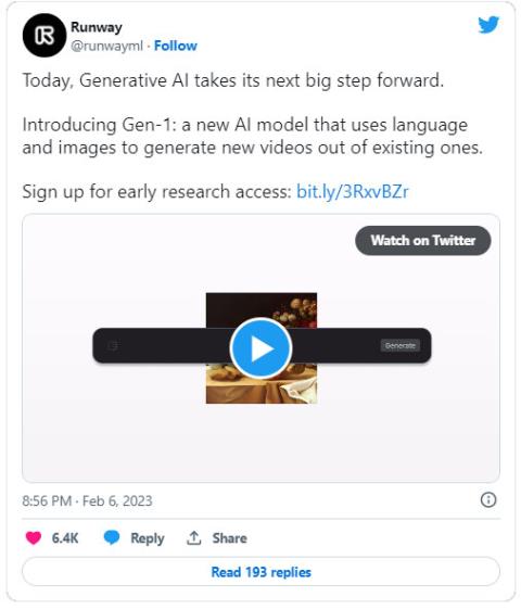 Runway lanceert Gen-1, een tekst-naar-video-tool met behulp van AI