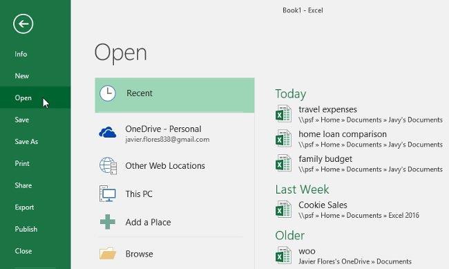 Excel 2016 - Lección 3: Cómo crear hojas de cálculo nuevas y abrir hojas de cálculo existentes