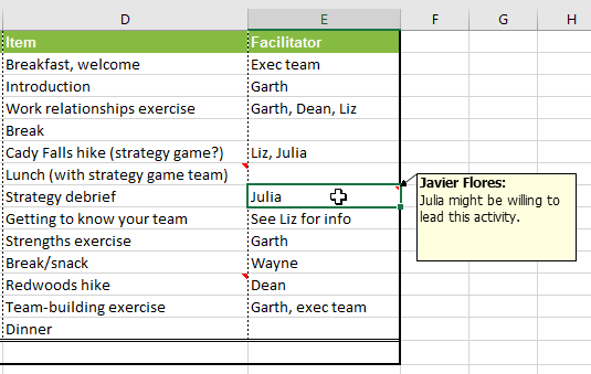 Excel 2019 (パート 24): コメントと共著者