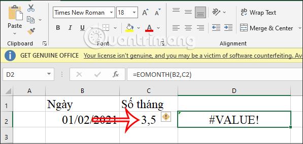 Excel EOMONTH işlevi, EOMONTH işlevi nasıl kullanılır?