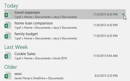 Excel 2016 - Les 3: Nieuwe spreadsheets maken en bestaande spreadsheets openen
