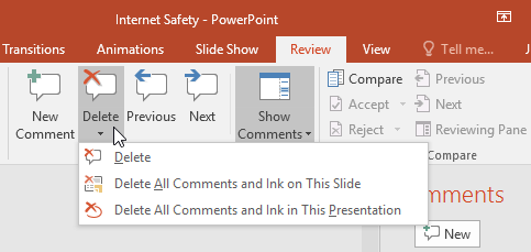 PowerPoint 2016: ทบทวนการนำเสนอ