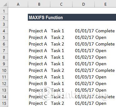 Excel 2016 で MAXIFS 関数を使用する方法
