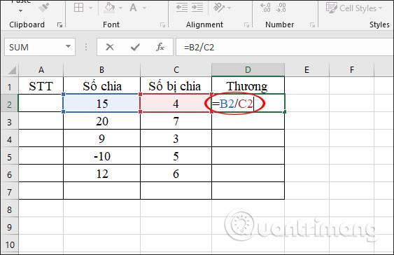 Funcția de împărțire în Excel: funcția MOD (obține restul) și funcția QUOTIENT (obține partea întreagă)