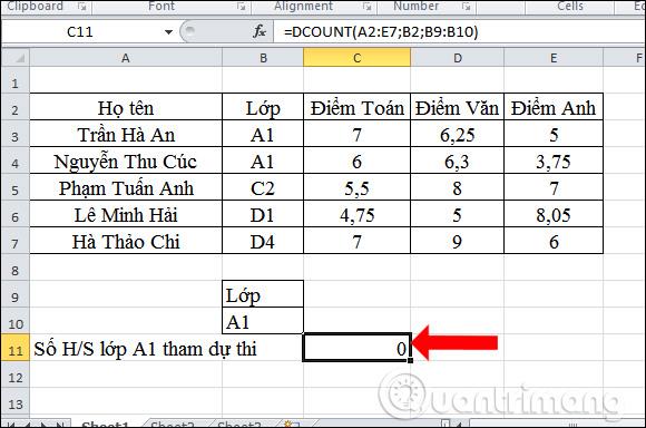 Cara menggunakan fungsi DCOUNT dalam Excel
