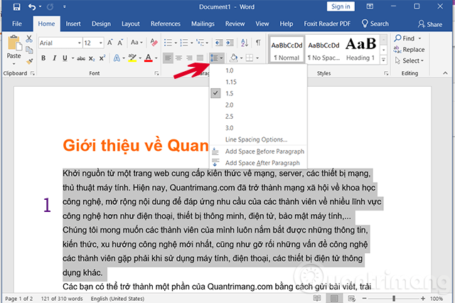 Cómo espaciar líneas en Word 2016, 2019, 2010, 2007, 2013