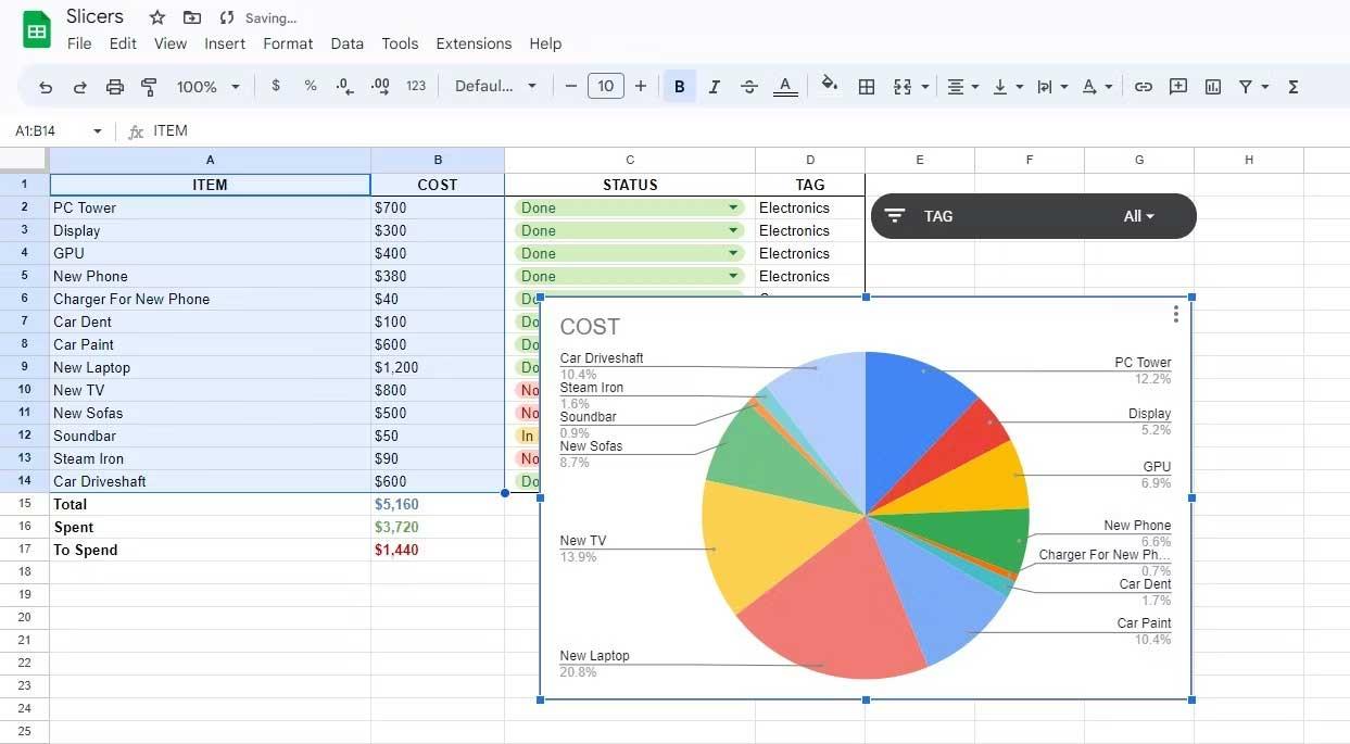 Cara menggunakan Slicer dalam Helaian Google untuk menapis data dengan cepat