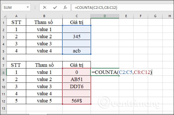 Funcția COUNTA în Excel, funcție de numărare a celulelor care conțin date cu utilizare specifică și exemple