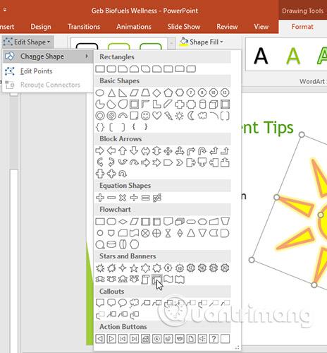 PowerPoint 2016: การทำงานกับรูปร่าง (รูปร่าง)